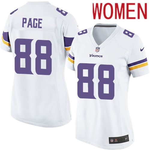 Women Minnesota Vikings 88 Alan Page Nike White Game Player NFL Jersey